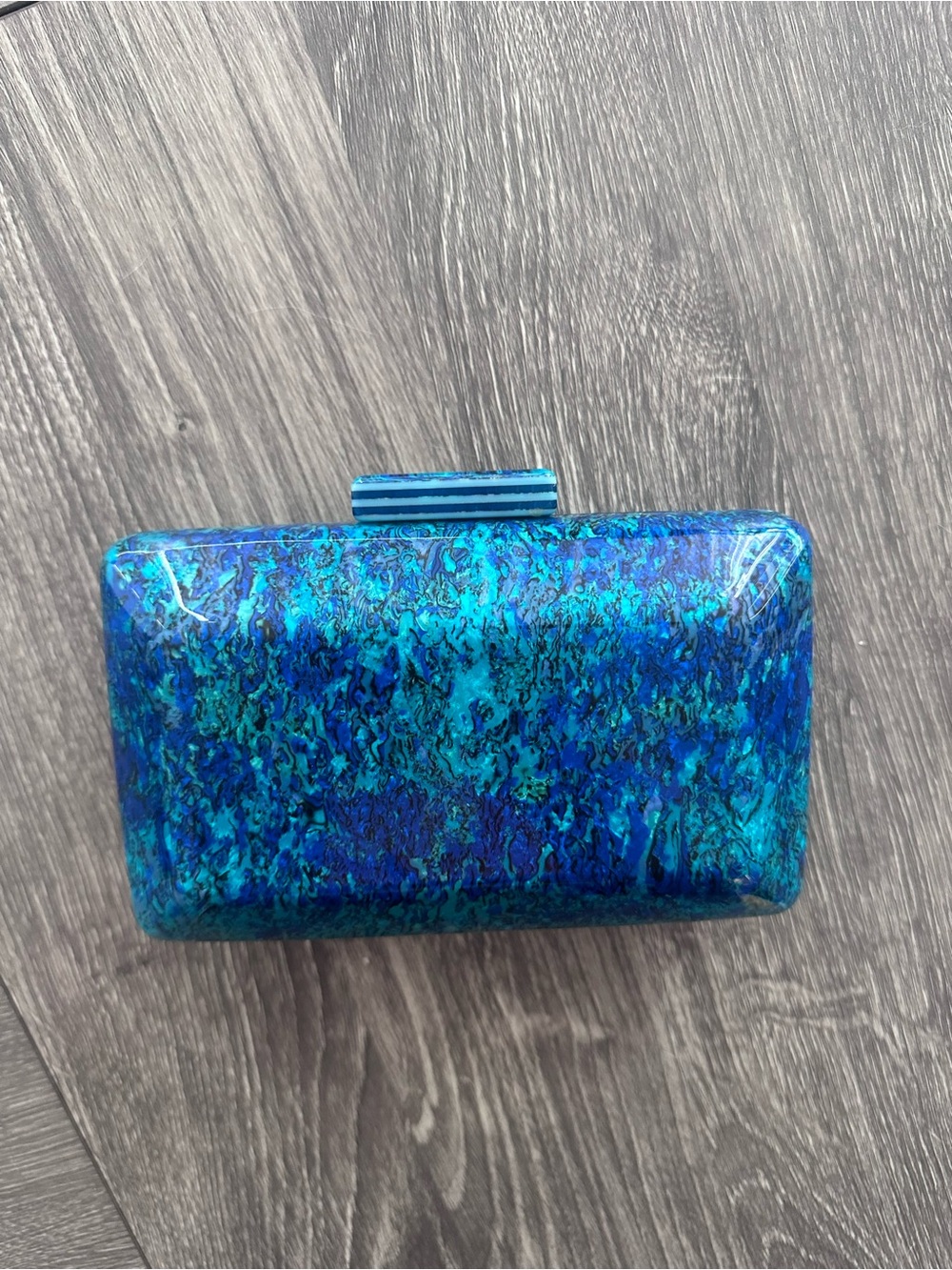 Blue Turquoise Patterned Women’s Clutch Handbag